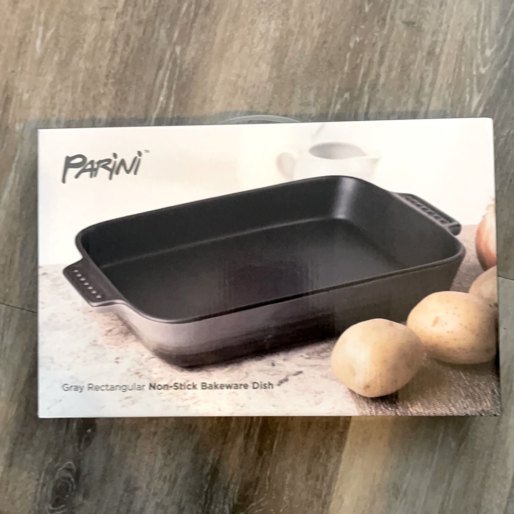 NEW in Box Gray Rectangular Non-stick Bakeware Dish